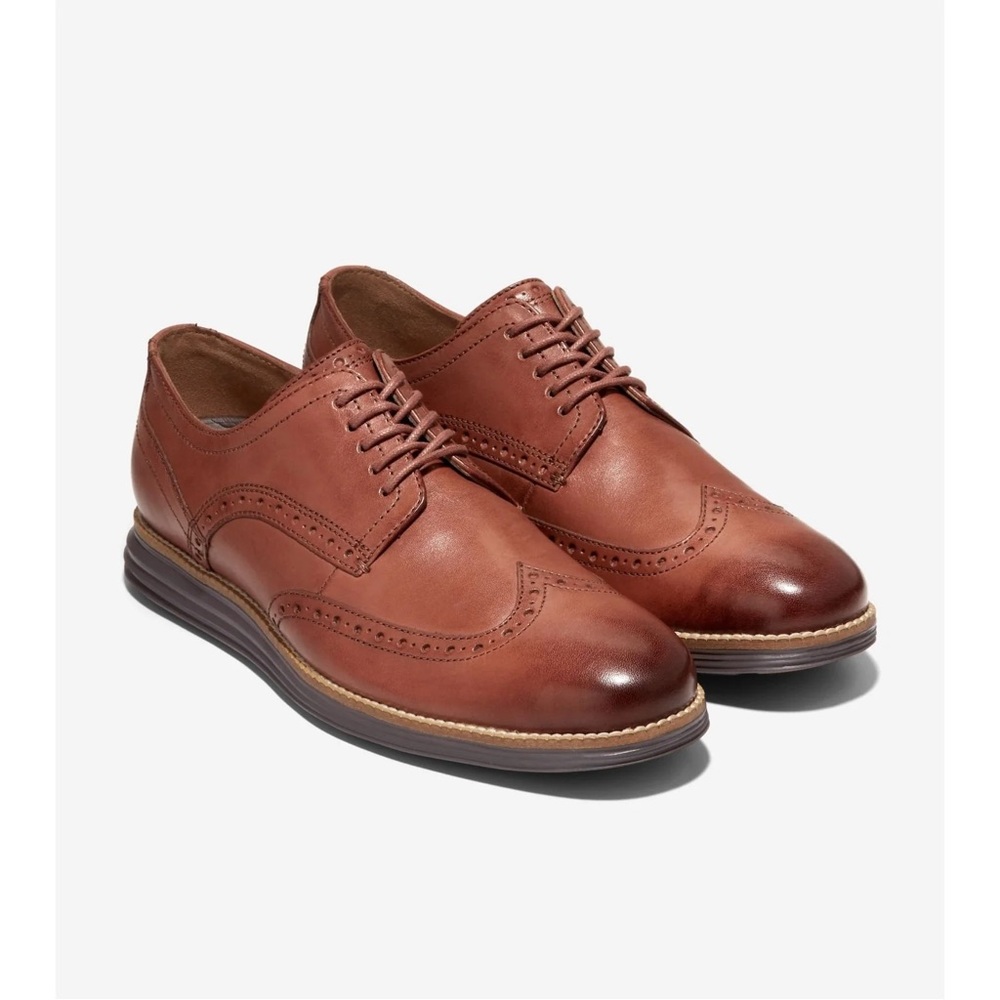Cole Haan Original Grand Men's Brown Leather Wingtip Shoes